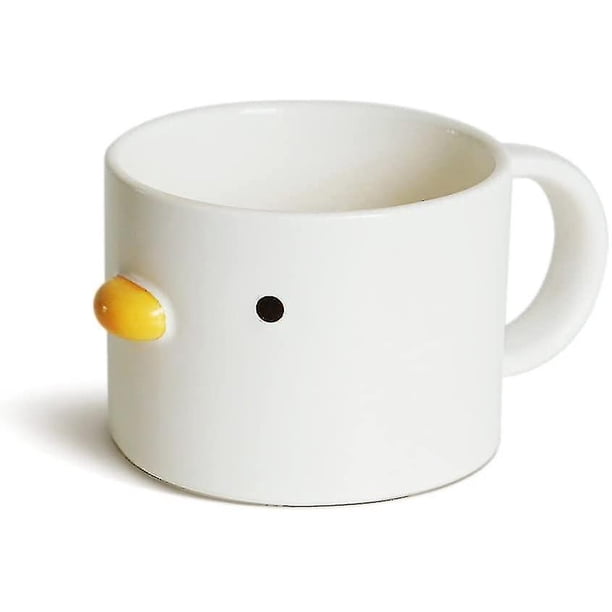 Taza de café divertida para pollitos, taza de pato esmaltada hecha a mano, tazas de café con leche de cerámica de seguridad