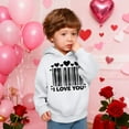 thumbnail image 6 of Kids Valentine Hoodies Long Sleeve Festival Print Pullover Tops Casual Loose Holiday Hooded Sweatshirts (3 Years, White), 6 of 8