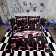 thumbnail image 1 of Erosebridal Pink Racing Car Bedding Toddler Comforter Set, Neon Geometric Down Comforter, Speed Sports Decor, Reversible, 1 of 7