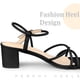 thumbnail image 4 of Open Toe Slingback Chunky Heel Sandals for Women Black US 6/UK 4/EU 36, 4 of 6
