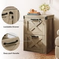 thumbnail image 6 of GALAXHERO 2 Drawer File Cabinet with Lock and Key, Engineered Wood Office Cabinet for Home Office, Small Filing Cabinet, Gray Oak, 6 of 7