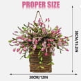 thumbnail image 3 of Wildflower Door Hanger Basket Wreath Spring Summer Front Door Decor Artificial Flower Hanging Basket With Burlap Bow For Home Porch, 3 of 8