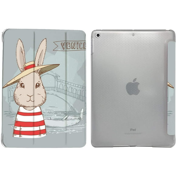 iPad 9th 2021 8th 2020 7th 2019 Generation [ iPad 9 iPad 8 iPad 7 ] 10.2 Inch MK663LL/A MK673LL/A MYN62LL/A MW6Y2LL/A UltraSlim Honeycomb Pattern Printed Cover - Bunny Hat
