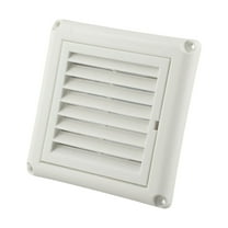 4 Inch Dryer Vent Cover Exterior Wall Mount Exhaust Vent Air Grille Louvered Screen Mesh for HVAC Kitchen Bathroom Ventilation System with Weather Protection White 150x150mm