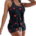 thumbnail image 1 of Qarigey Lady Chándal Kit Sin mangas Moda Sudadera Empalme diario Pantalones cortos con cordón suelto Inicio Yoga Viajes Playa conjuntos de ropa Negro/Corazón XXXL Qarigey AP011472-06, 1 of 6