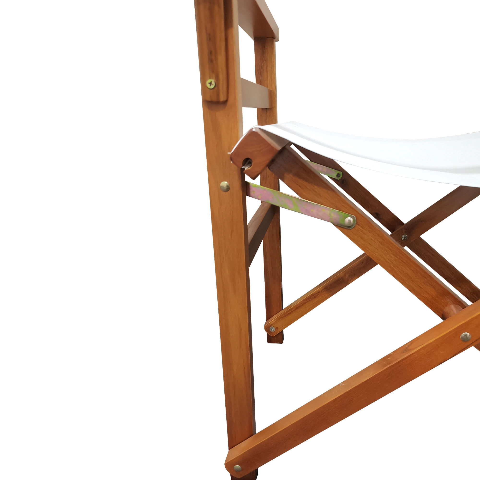 Outdoor Folding Chairs, Director Chairs, Wooden Canvas Folding Director Chair, Set of 2 Chairs with Solid Populus Wood Frame, Foldable Design for Patio Garden Camping Events, Natural