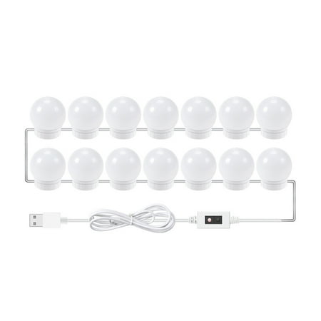 

MIXFEER 14 PCS LED Makeup Mirror Lights Smart Sensor Control Vanity Mirror Lights Bathroom Mirror Light with 1.5m USB Cable LED Strip Lights
