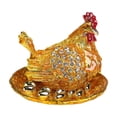 thumbnail image 2 of Hen Echaring Huevos Joya de joyas Barrinete Barrinete Metal Metal Beatsake Jewelry Storage de almacenamiento para el cumpleaños Día de San Valentín, 2 of 8
