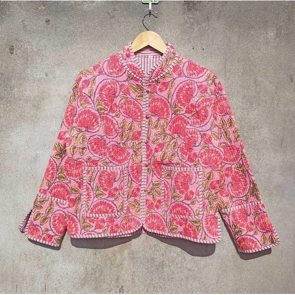 New Arrival Indian Handmade Quilted Jacket Coats, Unique and Comfortable Warm Layering Piece for Cold Days, Ideal Gift for Her Christmas_XXL