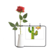 thumbnail image 1 of Pintado a mano de cactus Mexico cultura elemento Botella de decoración de jarrones colgantes de flores rosas artificiales, 1 of 3