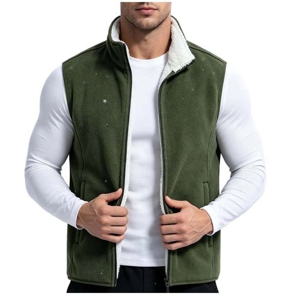 Vest for Men Fleece Lined Sleevelss Jackets Winter Warm Vests