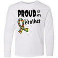 thumbnail image 3 of Inktastic Proud of my Brother Autism Awareness Puzzle Piece Ribbon Long Sleeve Youth T-Shirt, 3 of 5