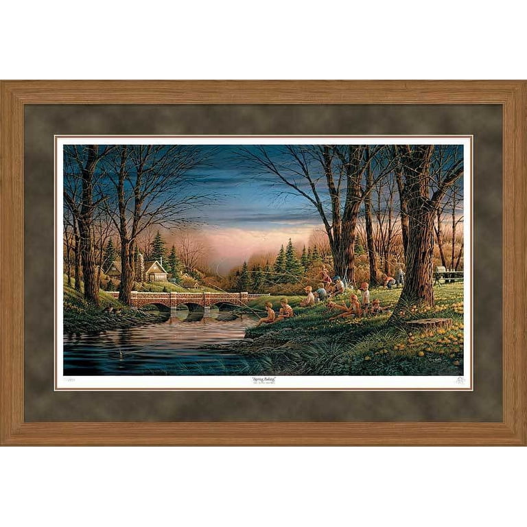 Terry Redlin Spring Fishing Art Print - Framed Wall Art, 27.5 X 20.5 Inches