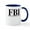 White/Navy Inside, variant on CafePress - FBI Mug - 11 oz Ceramic Mug - Novelty Coffee Tea Cup