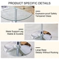thumbnail image 6 of Hi loPres 40" Round Glass Dining Table, Modern Minimalist Kitchen Table with Clear Tempered Glass Top and Sturdy Silver Chrome Pedestal Base, 6 of 7