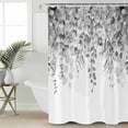 thumbnail image 4 of Shower Curtains Sets for Bathroom Decor Watercolor Gray Eucalyptus LeavesWaterproof Bathroom Curtain with Hooks,Pastoral Botanical Leaf on Whitefor Bathroom Decor,72x72IN, 4 of 7