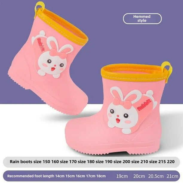 Botas de lluvia impermeables de dibujos animados para niños, zapatos de goma antideslizantes, venta al por mayor, zapatos para estudiantes de guardería, clima húmedo cómodo para