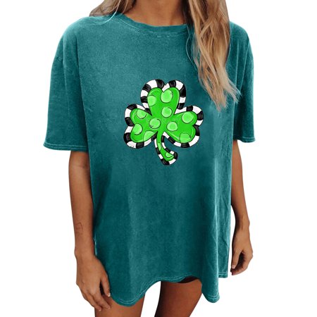 

Shirts for Women Shirts for Women Women s Vintage Drop Sleeves St. Patrick s Day Print Short Sleeve Tops Blouse Crop Top White Tank Tops Women New Arrival Blue S