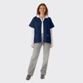 thumbnail image 3 of SPECTRUM UNIFORMS Scrub Tops Tunic Tops with Snap Front Women V-Neck Soft Fabric Ideal for Medical Professionals, Hospital and Lab Work Wear Navy Blue, 3 of 5