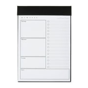 Pen+Gear Undated Daily Planner Pad, Black, 60 Sheets, 5.8 in x 8.3 in