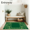 thumbnail image 3 of ODIKA 8'x10' Machine Washable Non-Slip Area Rug, Velvet Arcade Pathways with Interlocking Signal High Traffic Rug with Pad, Green, 598698, 3 of 8