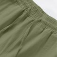 thumbnail image 6 of GrmtClth Linen Blend 2 Piece Outfit Sets For Men Cuban Collar Long Sleeve Button Shirt Elastic Drawstring Waist Straight Trousers Cool Breathable Casual Beach Wear Set Army Green XL, 6 of 7