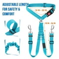 thumbnail image 4 of 2pcs Double Dog Seat Belt, New Dual Pet Car Headrest Restraint Safety Seatbelt No Tangle Dog Leash Duty Adjust Elastic Bungee Puppy Lead Splitter Connect Harness in Vehicle Travel for 2 Dogs, 4 of 5