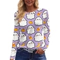 thumbnail image 5 of Garbnen Halloween Long Sleeve Shirts for Women Funny Ghost Pumpkin Cat Women T Shirt Graphic Loose Fit Cute Holiday Women's Pullover XXL, 5 of 6