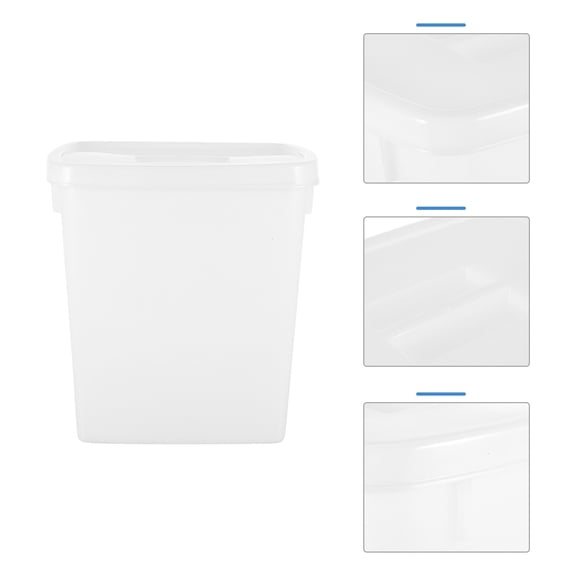 ROMANSENTIAL 1Pc Plastic Ice Bucket with Lid Smooth Easy to Clean White Container for Cold Drinks