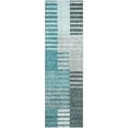 thumbnail image 2 of Addison Rugs Mayfield Washable Transitional Striped Teal Runner Rug, 2'3" x 7'6", 2 of 5