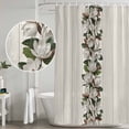 thumbnail image 5 of Botanical Flowers Shower Curtain, Waterproof Shower Curtains for Bathroom, Farmhouse Floral Beige Wooden Grain Washable Fabric Bathtub Curtain Set Bath Decor with 12 Hooks 48"x72", 5 of 8
