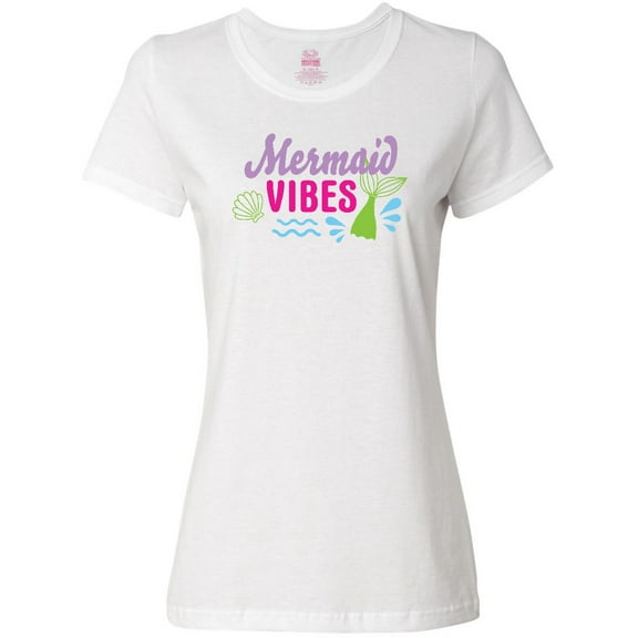 Inktastic Mermaid Vibes with Tail and Seashell Women's T-Shirt