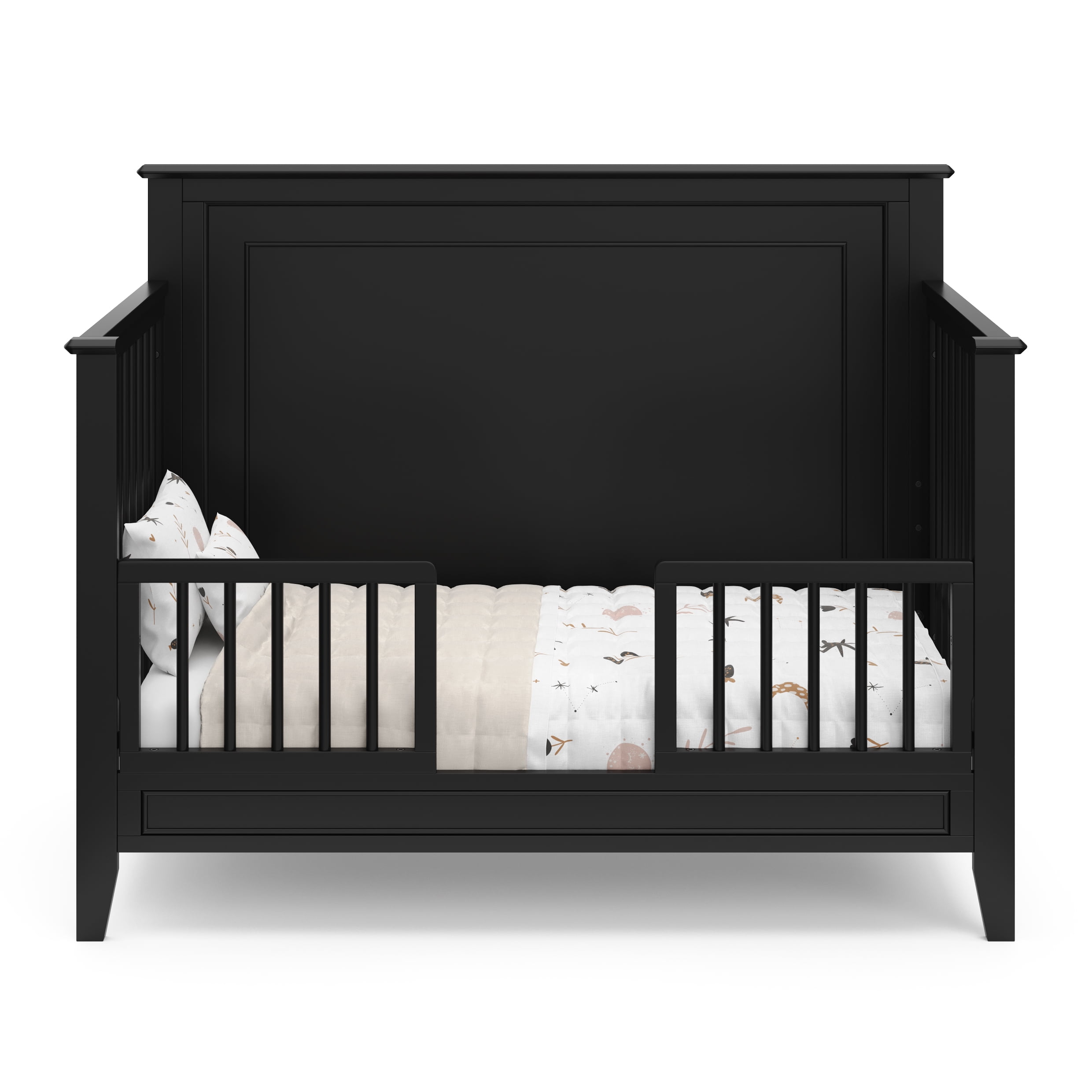 Storkcraft Solstice 5-in-1 Convertible Baby Crib, Black