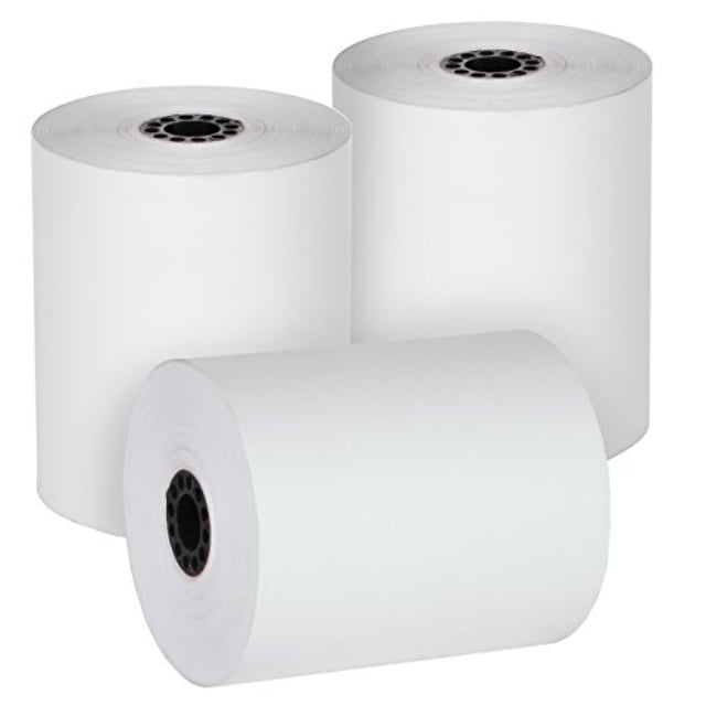 fhs retail 3 1/8" x 230' guaranteed length thermal receipt paper rolls