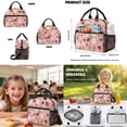 thumbnail image 3 of ZUXONGSY Pink Ladybug Daisy Floral Print6 in 1 Backpack Set for Boys Girls, School Backpack with Lunch Bag Pencil Case Water Bottle Holder Keychain Bookmark for Middle High School Students, 3 of 7