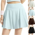 thumbnail image 5 of MIUOWANP Women's Summer Solid Color Sports Running Fitness Comfortable Prevention Short Skirt Light Blue S, 5 of 5