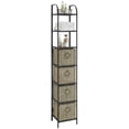 thumbnail image 3 of Pemberly Row Wicker Metal Linen Cabinet in Natural and Black, 3 of 3