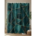 thumbnail image 4 of Geometric Pattern Shower Curtain, Dark Green Triangle Collage Art Waterproof Shower Curtain Set with 12 Hooks Lightweight Washable Fabric Shower Curtains for Bathroom 72x78 Inches, 4 of 6