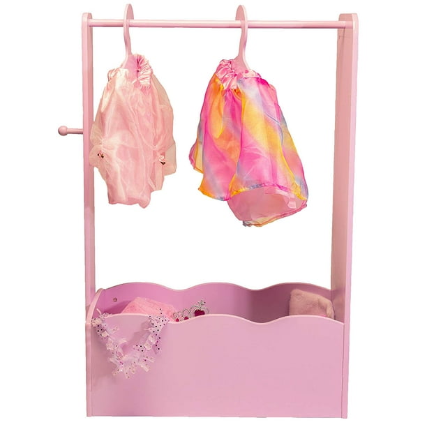 Pretend play toy dress up center with full length mirror, knob and 3 ...