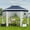 Blue + Beige, variant on 13'x13' Pop Up Gazebo, Hexagonal Outdoor Canopy Tent, [Sturdy Metal Frame] Instant Pop Up Tent with Mesh Netting, Waterproof & UV-Resistant Outdoor Gazebo for Backyard, Patio, Deck, Lawn Party
