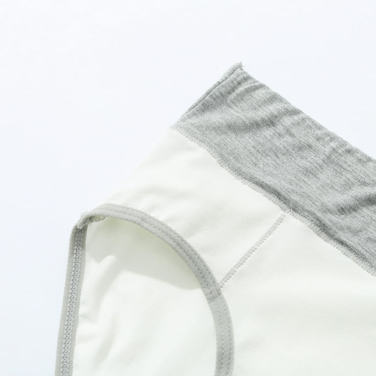 5PCS Plus Size Women Underwear Cotton High-Waist Solid Color Patchwork Knixwear  Underwear Leakproof Soft Breathable Briefs 