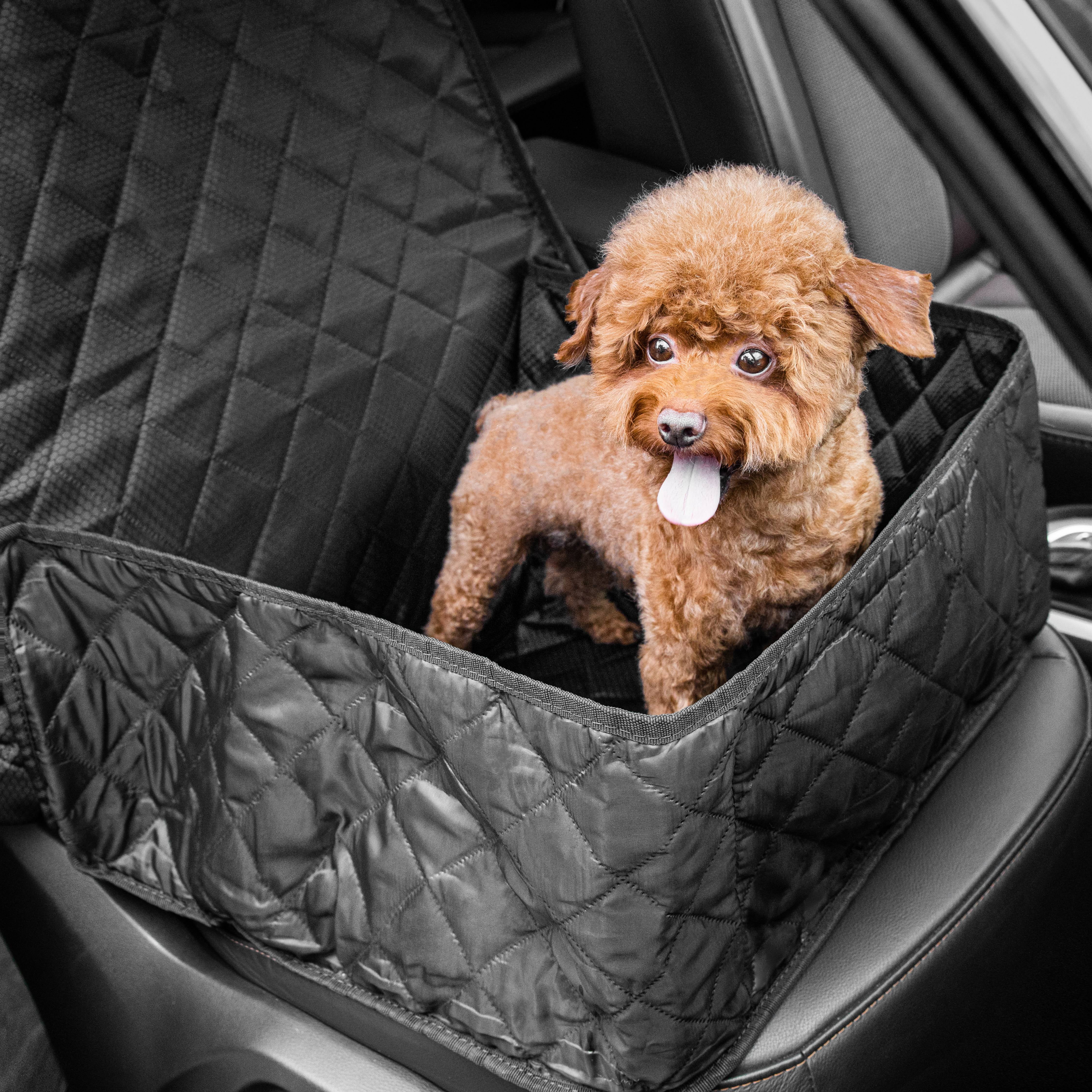 Phantoscope Pet Car Seat Cover, Waterproof & Scratch-Resistant, Non-Slip Seat Protector for Dogs & Cats, Protects Against Dirt & Pet Hair, Black, 20 x 44 in