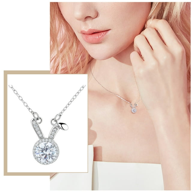 Fashion Rabbit Clavicle Necklace for Girls - Cute Rabbit Pendant Jewelry - Stylish Female Chain Necklaces & Pendants