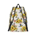 thumbnail image 3 of Naloa Canvas Backpack for Men Women Bird Sunflowers Print Rucksack Casual Travel Daypack Large and Small Durable College Tote Satchel Bookbag for Teens, 3 of 8