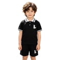 thumbnail image 4 of Boys Outfits Graphic Print Lapel Short Sleeve Button Polo Shirt Top And Shorts 2 Piece Casual Wear Boys' Clothing Sets Size 2-3 Years, 4 of 4