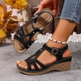 thumbnail image 6 of Wedge Sandals For Women Wide Width Comfortable Open Toe Ankle Strap Platform Low Heel Summer Casual Walking Shoes, 6 of 9