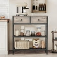thumbnail image 5 of 29.5" Narrow Console Table with 2 Fabric Drawers, Sofa Table, Small Entryway Table with 3-Tier Storage Shelves, Behind Couch Table, for Living Room, Hallway, Greige and Black BG72XG01, 5 of 18