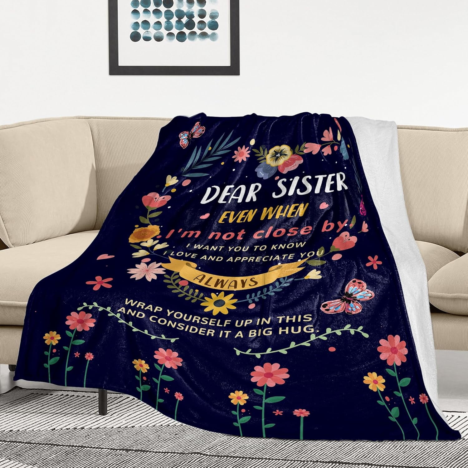 Sister Gifts Blanket, Sister Gifts from Sister, Sister Birthday Gifts, Gifts for Sister, Valentines Gifts for Sister, to My Sister Gifts Throw Blanket