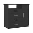 thumbnail image 6 of Dtwnek 4 Drawer Dresser Cabinet with Single Door Cabinet and 1 Open Shelf, Black, 6 of 7