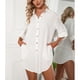 thumbnail image 5 of Vestido Camisero Con Solapa Para Dama, Tela Elegante Y Cómoda Puños Amigables Con La Piel Everted Mujeres Camisa De Longitud Media Top Dobladillo Irregular Para Ir De Compras ANGGREK Otros, 5 of 8
